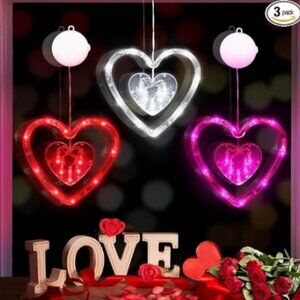 Valentine's day window lights decorations battery powered 3pc